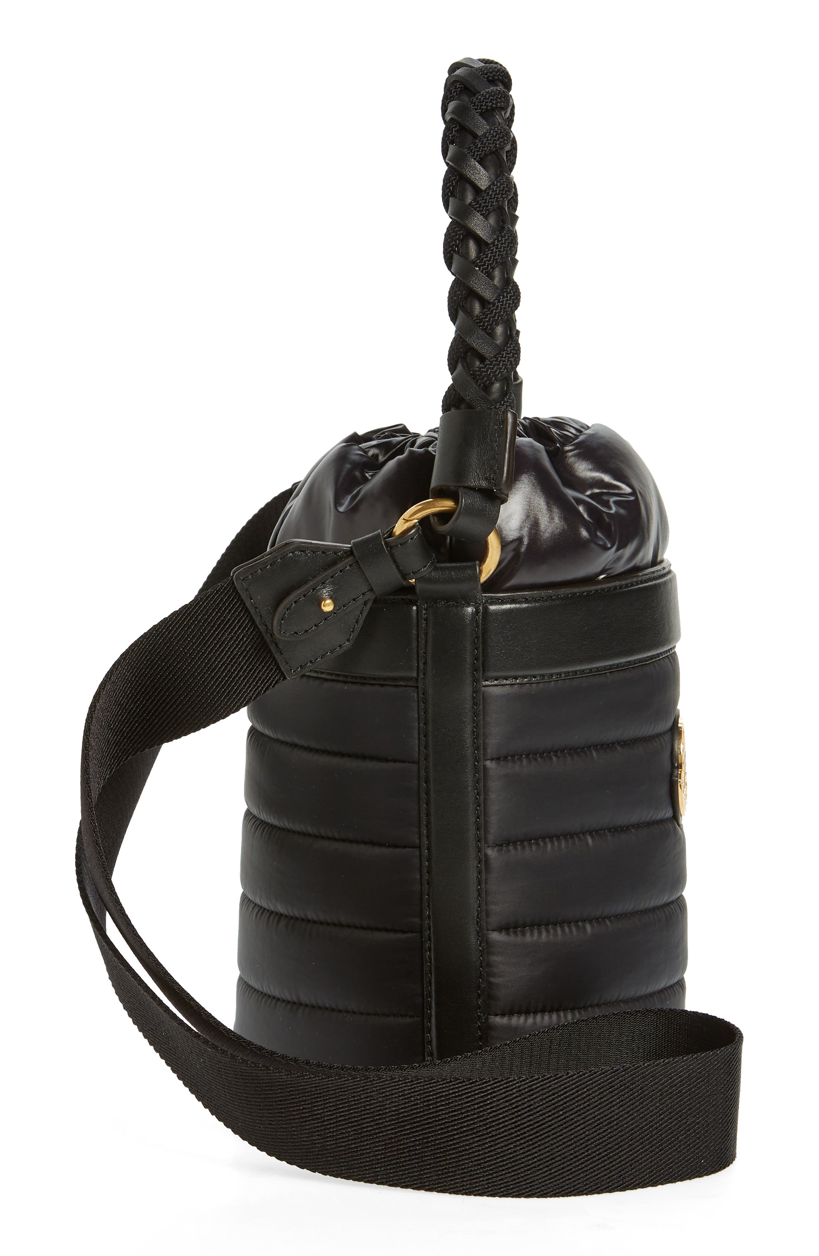 Moncler Kaleah Down Puffer Bucket Bag, Alternate, color, 