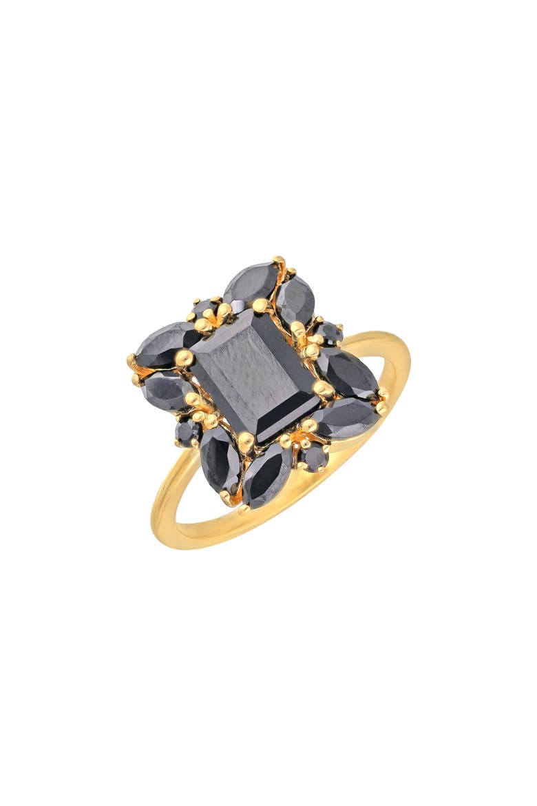 Black Onyx Cluster Ring, Main, color, BLACK