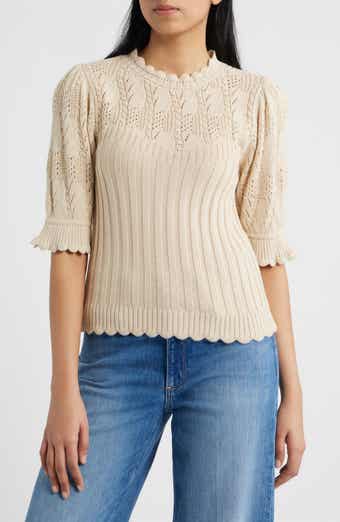 Mixed Stitch Elbow Sleeve Sweater