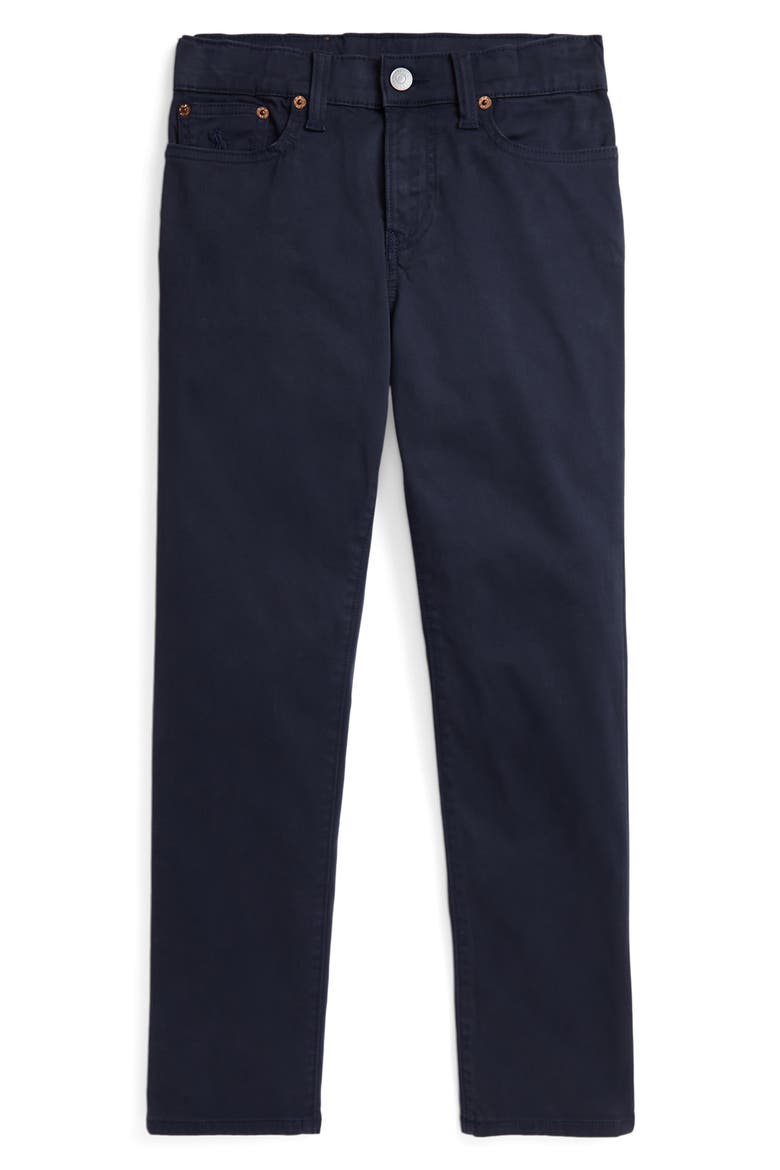 Kids' 5-Pocket Cotton Stretch Sateen Pants, Main, color, NAVY