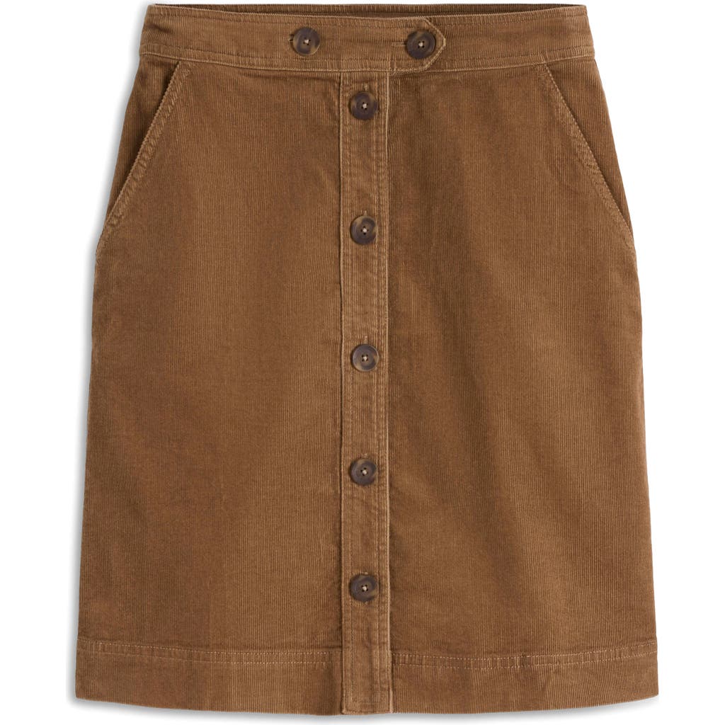 Boden Celia Stretch Cotton Corduroy Skirt In Brown
