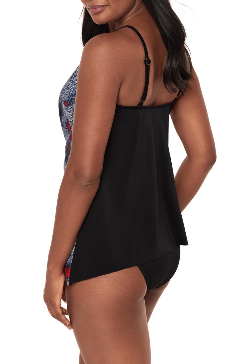 Steel Magnolias Peephole Tankini Top, Alternate, color, BLK/ MULTI