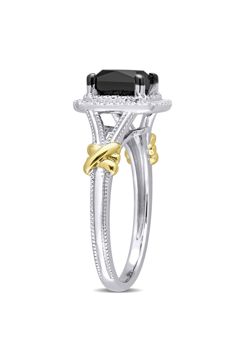 Julianna B. Black & White Diamond Princess Halo Ring 14k, Alternate, color, Black Diamond