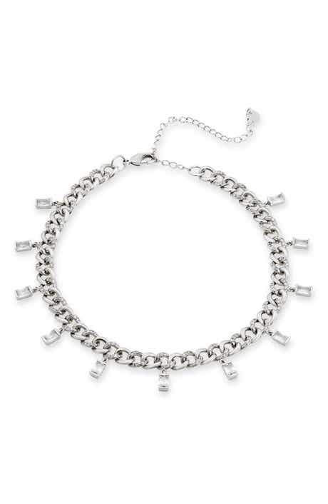 SAVVY CIE JEWELS Curb Chain Fringe Necklace