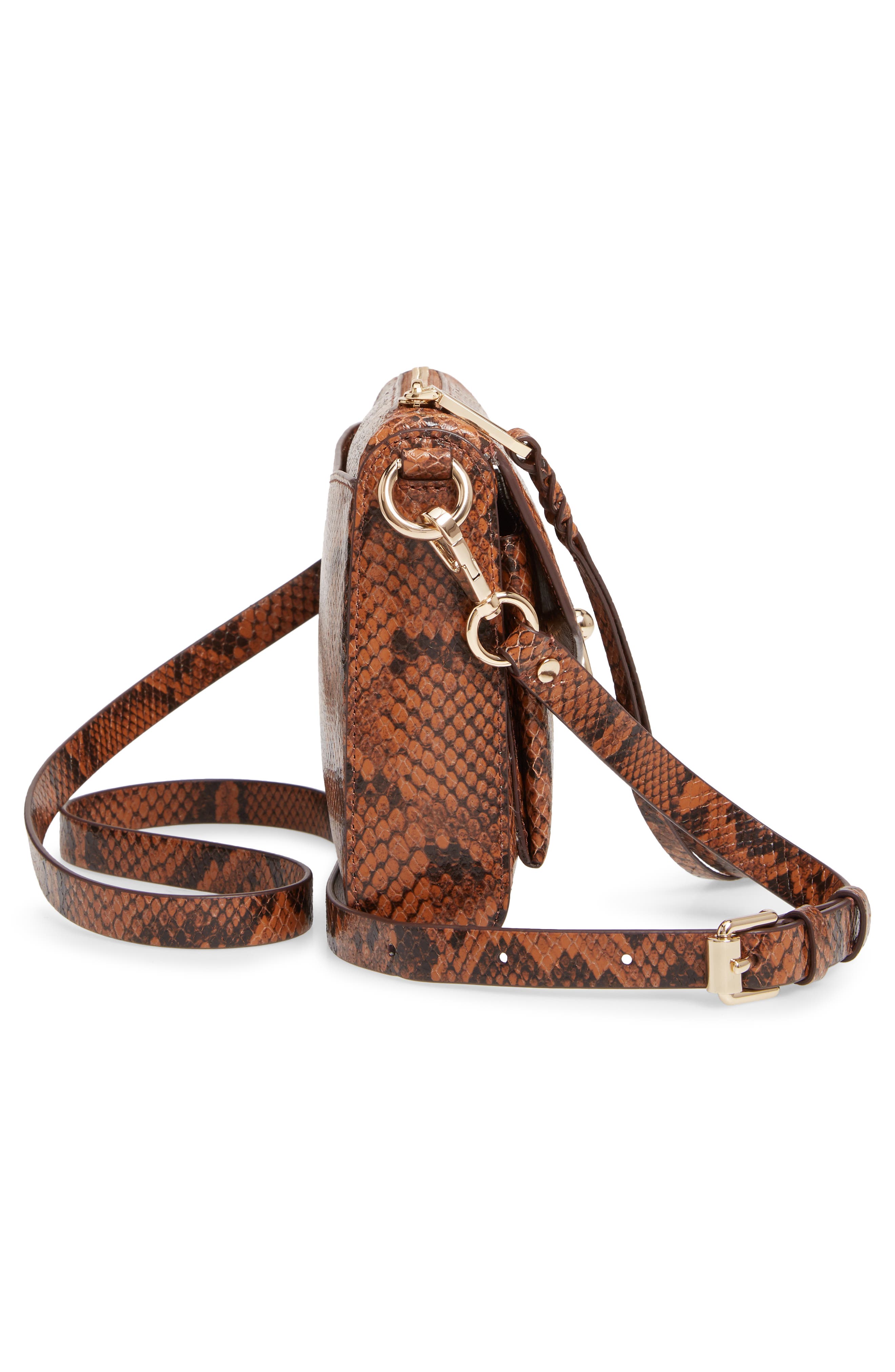 Rebecca Minkoff Jean Mac Snake Embossed Leather Convertible Crossbody Bag, Alternate, color, 