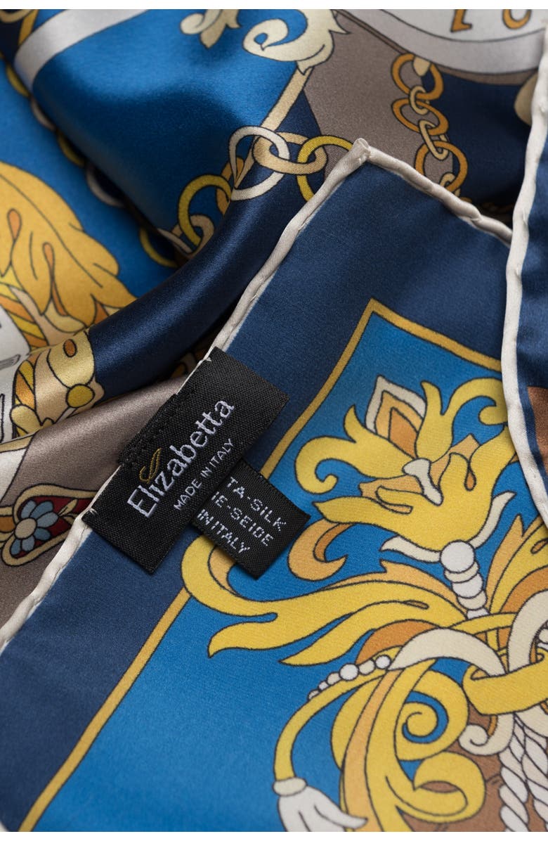 Elizabetta Moment in Time - Hand Rolled Silk Foulard for Women, Alternate, color, Blue