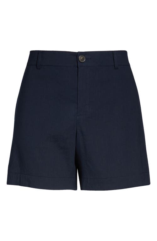 Vince Casual Linen Blend Shorts In Blue