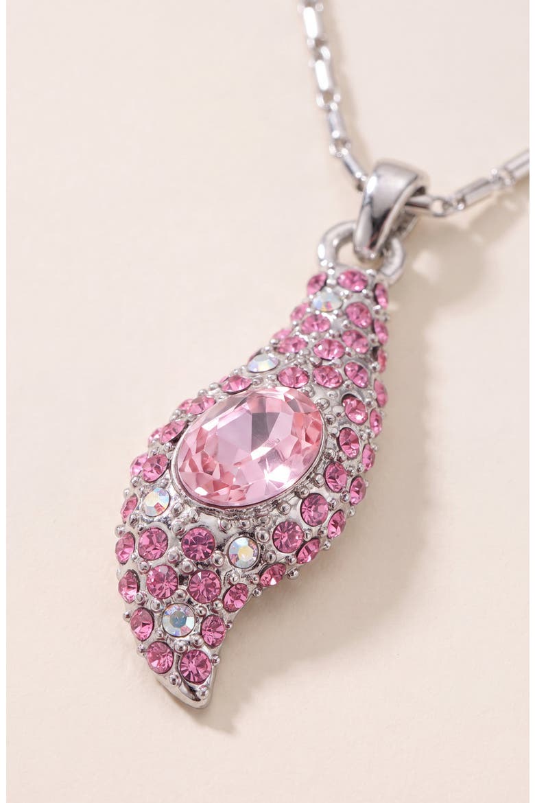 Crystal Floral Pendant Necklace, Alternate, color, Fuchsia