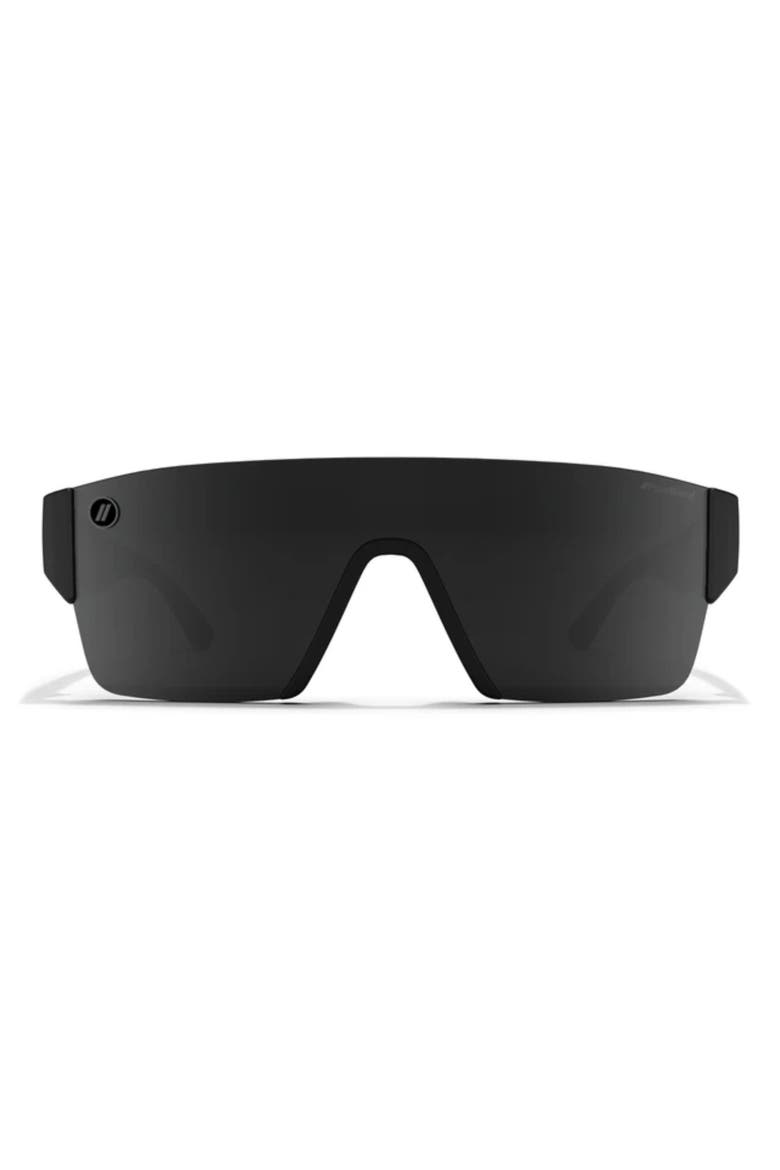 Kingpin 99mm Polarized Shield Sunglasses, Main, color, MATTE BLACK
