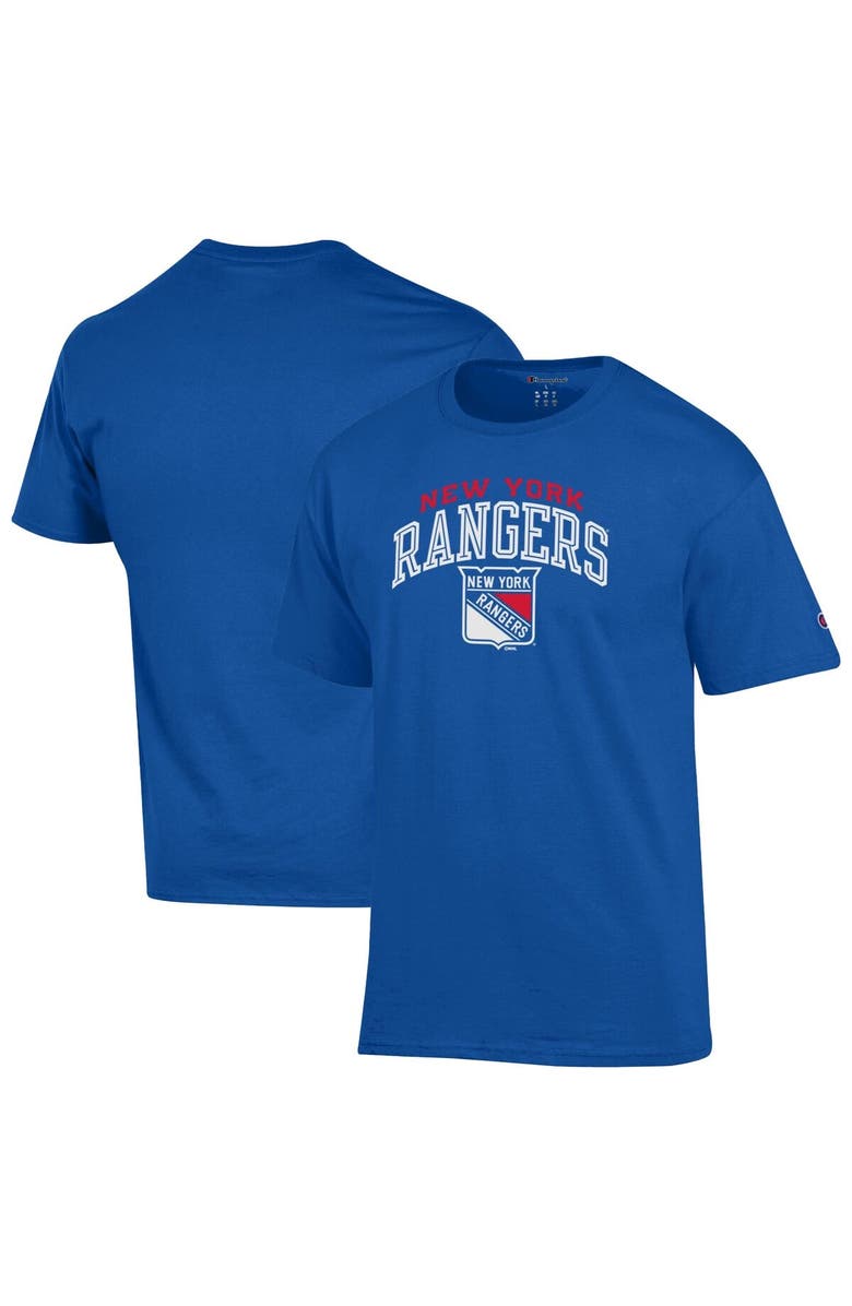 Champion Men's Champion Royal New York Rangers Primary Logo T-Shirt, Alternate, color,