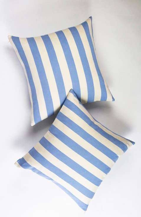 Cabana Stripe Handwoven Cotton Throw Pillow