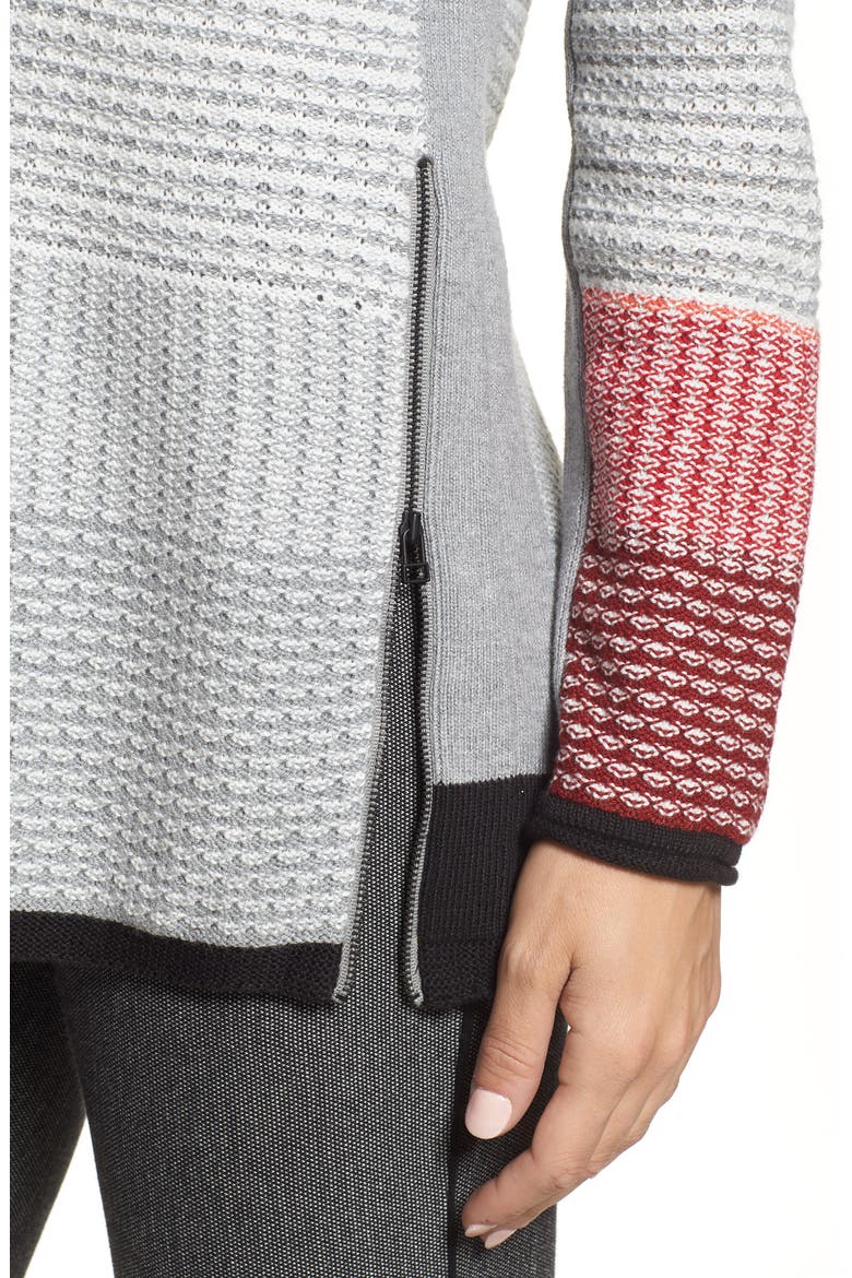Balance Side Zip Cotton Blend Sweater, Alternate, color, MULTI