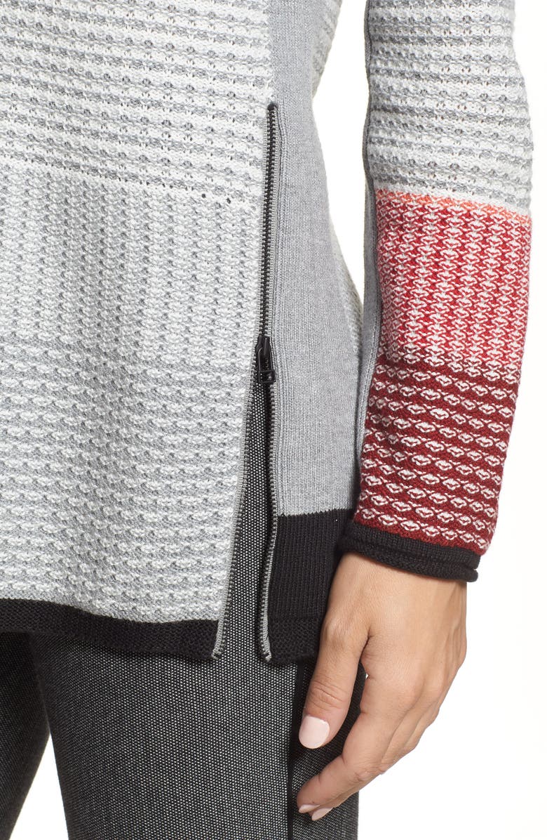 NIC+ZOE Balance Side Zip Cotton Blend Sweater, Alternate, color, 