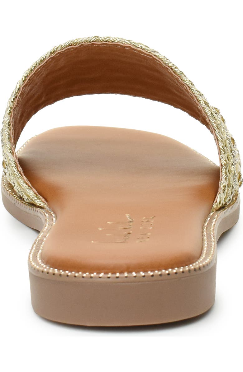 Nicole Miller Rhinestone Woven Slide Sandal, Alternate, color, Gold Multi