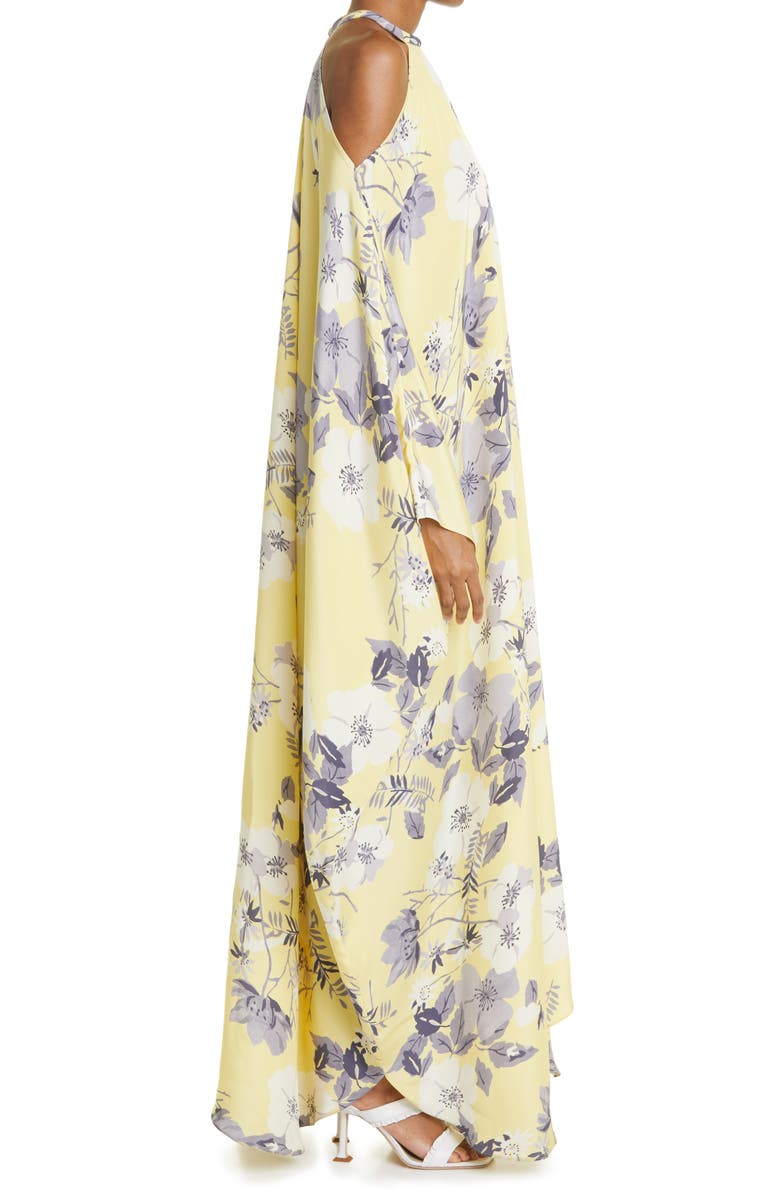 St. John Collection Floral Print Silk Maxi Dress, Alternate, color, 