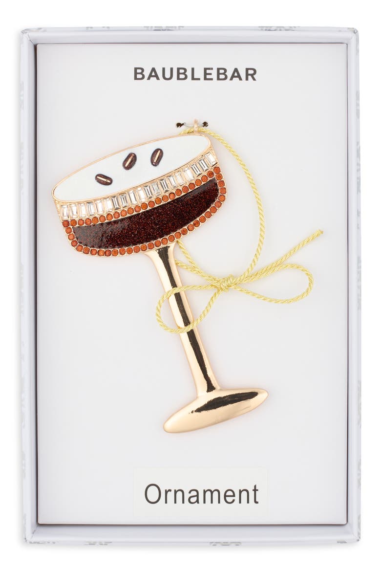 Espresso Martini Ornament, Alternate, color, BROWN
