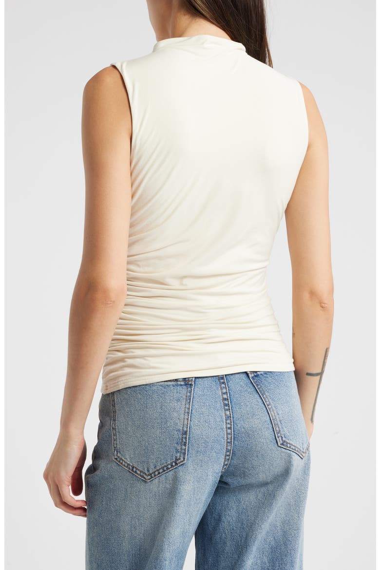 Christen Ruched Funnel Neck Top, Alternate, color, IVORY