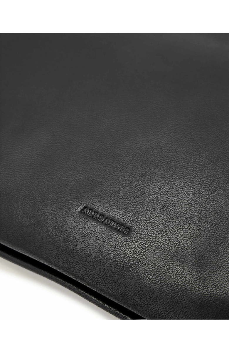 AllSaints Bettina Leather Clutch, Alternate, color, Black