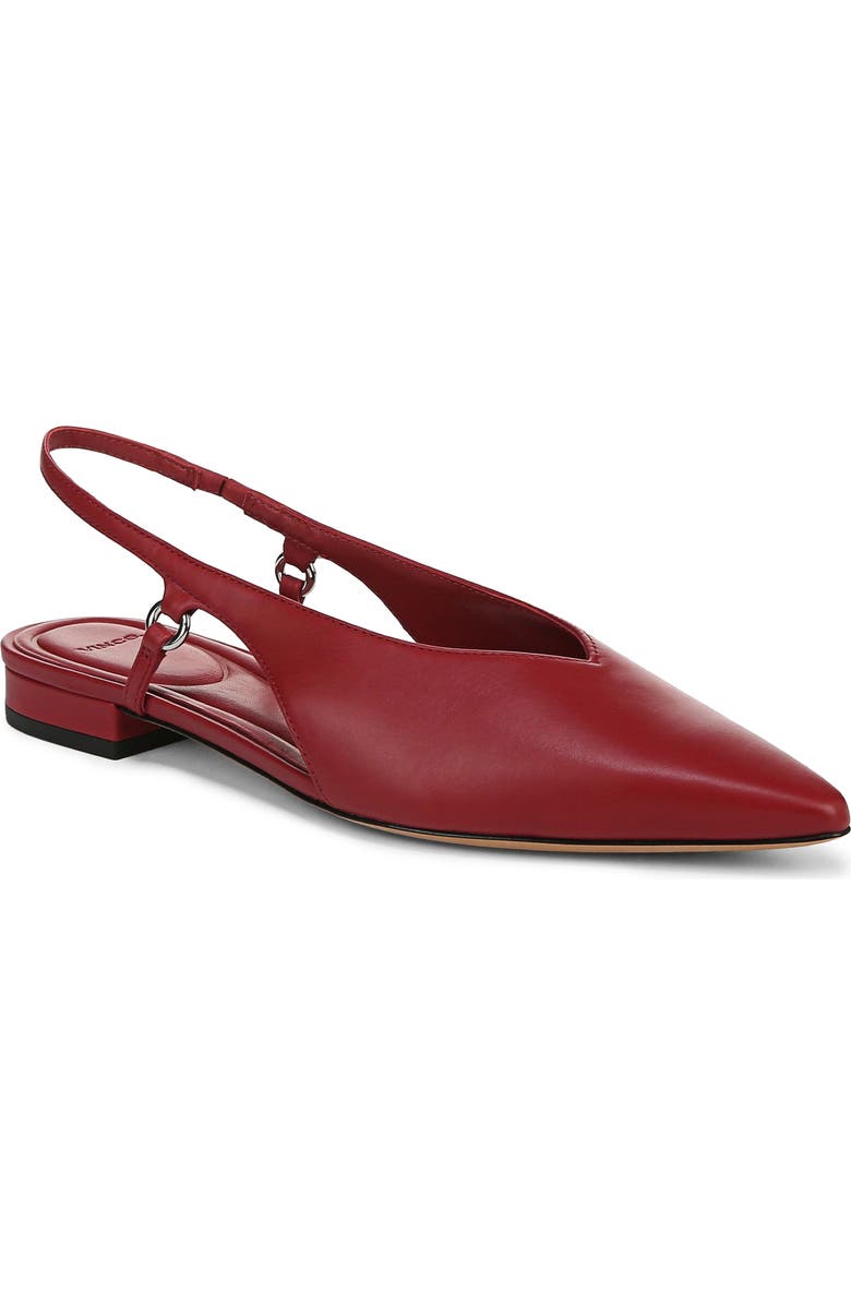 Vince Ines Slingback Pointed Toe Flat, Main, color, Pomegranate