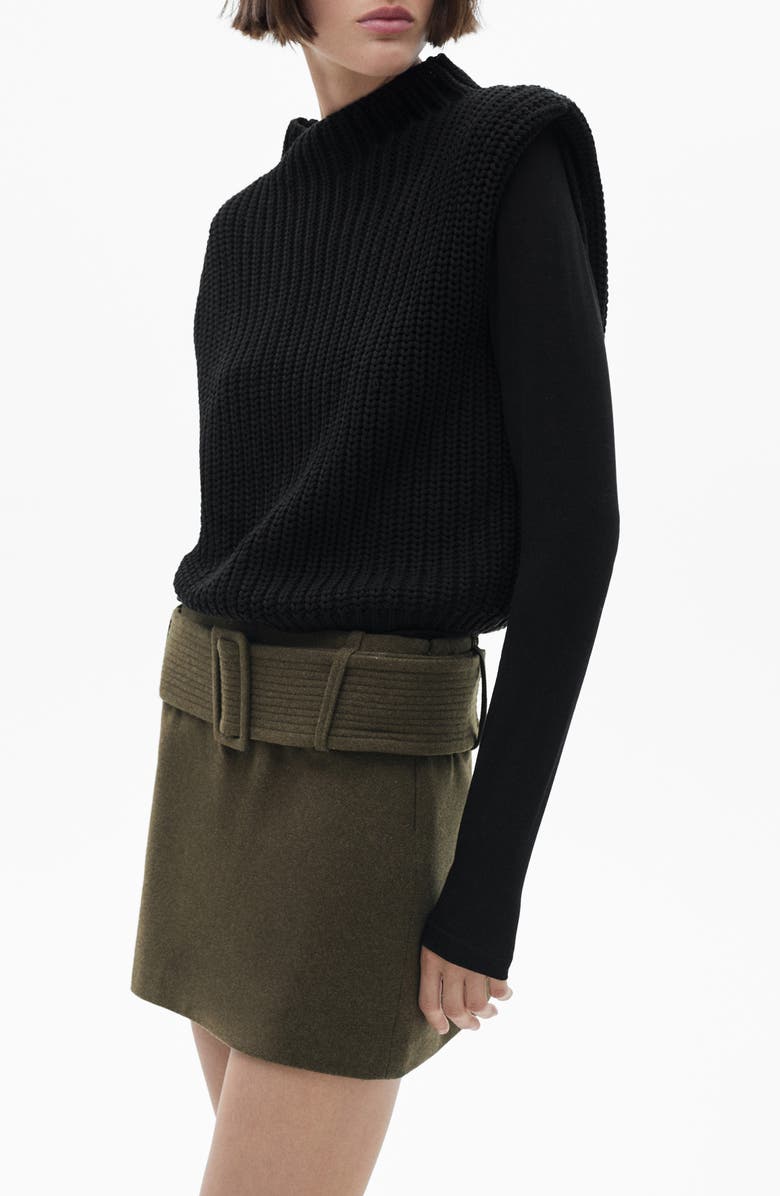 MANGO Shoulder Pad Sweater Vest, Main, color,