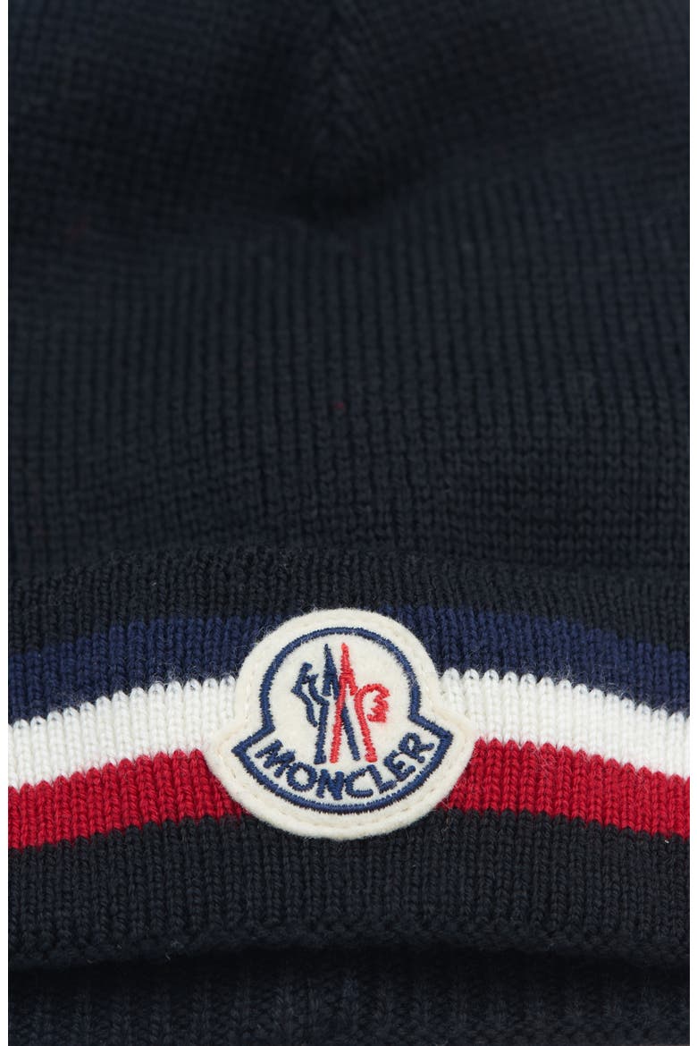 Tricolor Stripe Ribbed Wool Beanie, Alternate, color, BLACK/ BLACK