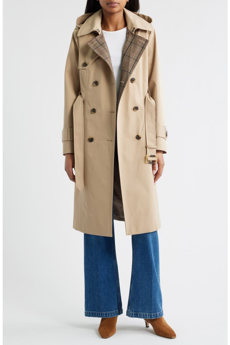 Heritage Trench Raincoat with Removable Hood, Alternate, color, STONE