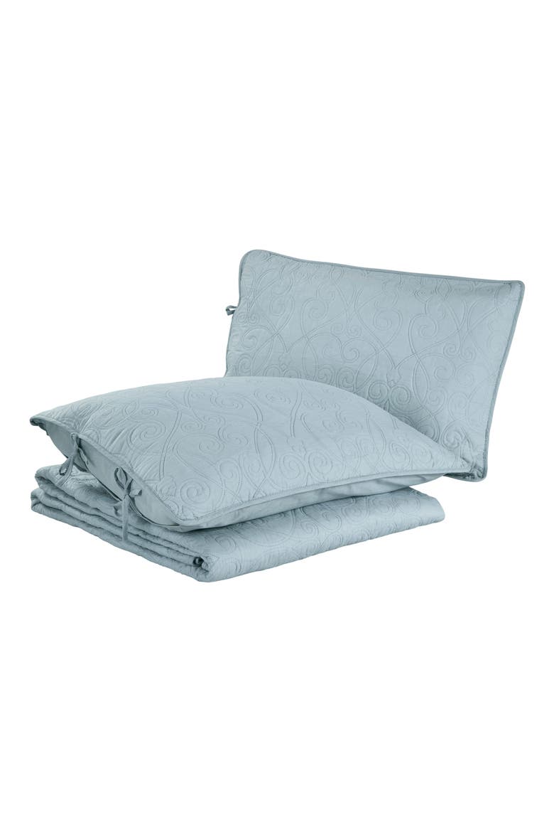 Felicity Pastel Grey Quilt Set, Main, color, BREEZE BLUE