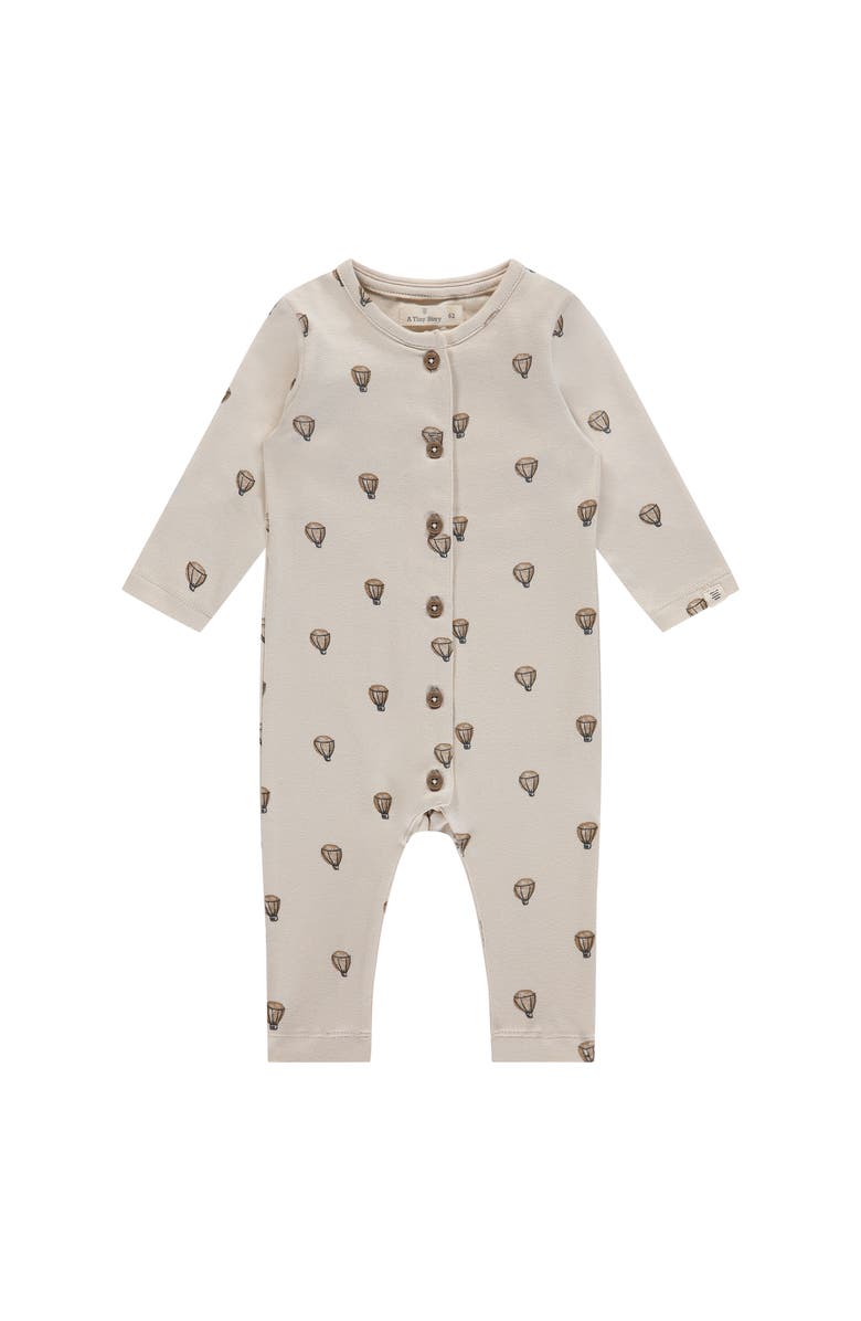 BABYFACE Hot Air Balloon Print Romper, Main, color, Pearl