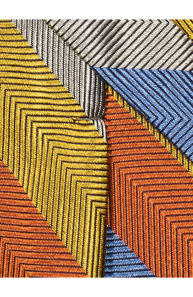 Paul Fredrick Patterned Woven Silk Tie, Alternate, color, Light Blue Multi