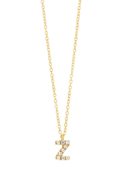 Icon Pavé Diamond Initial Pendant Necklace