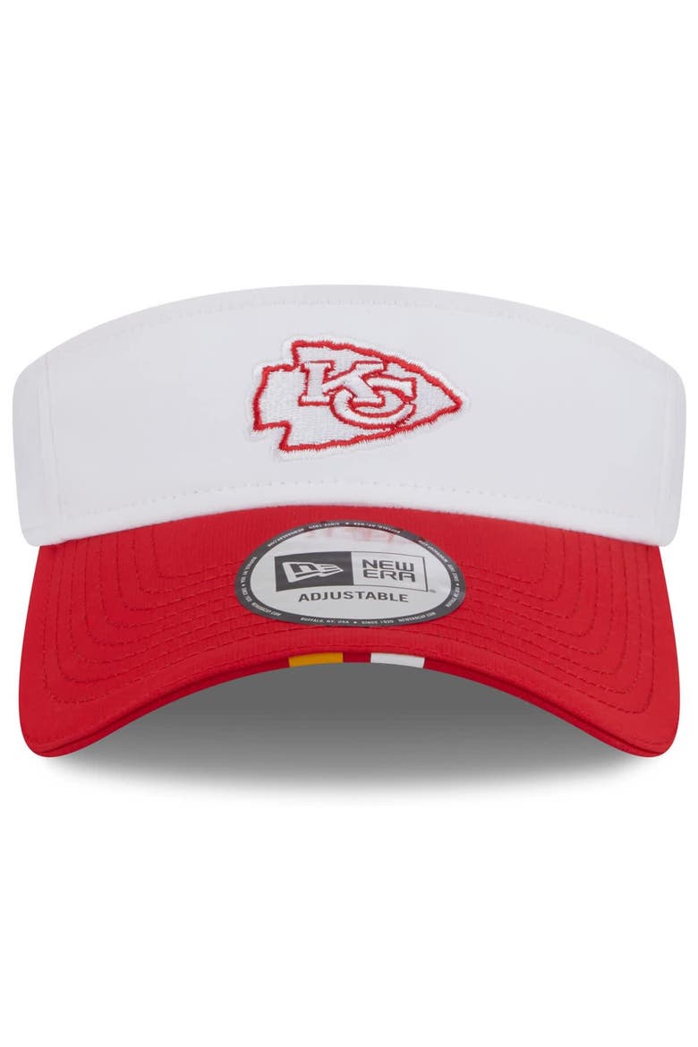 Men's New Era  White/Red Kansas City Chiefs 2025 NFL Training Camp Adjustable Visor, Alternate, color, White
