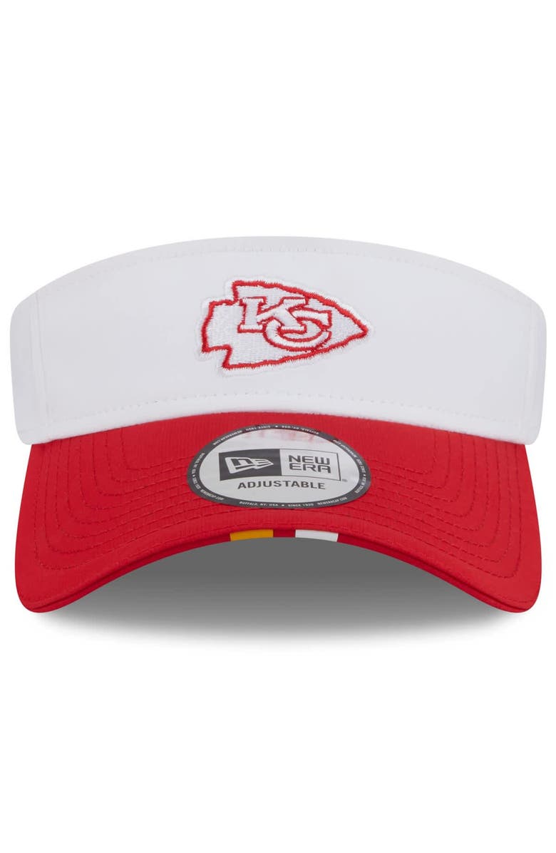 New Era Men's New Era White/Red Kansas City Chiefs 2025 NFL Training Camp Adjustable Visor, Alternate, color, White