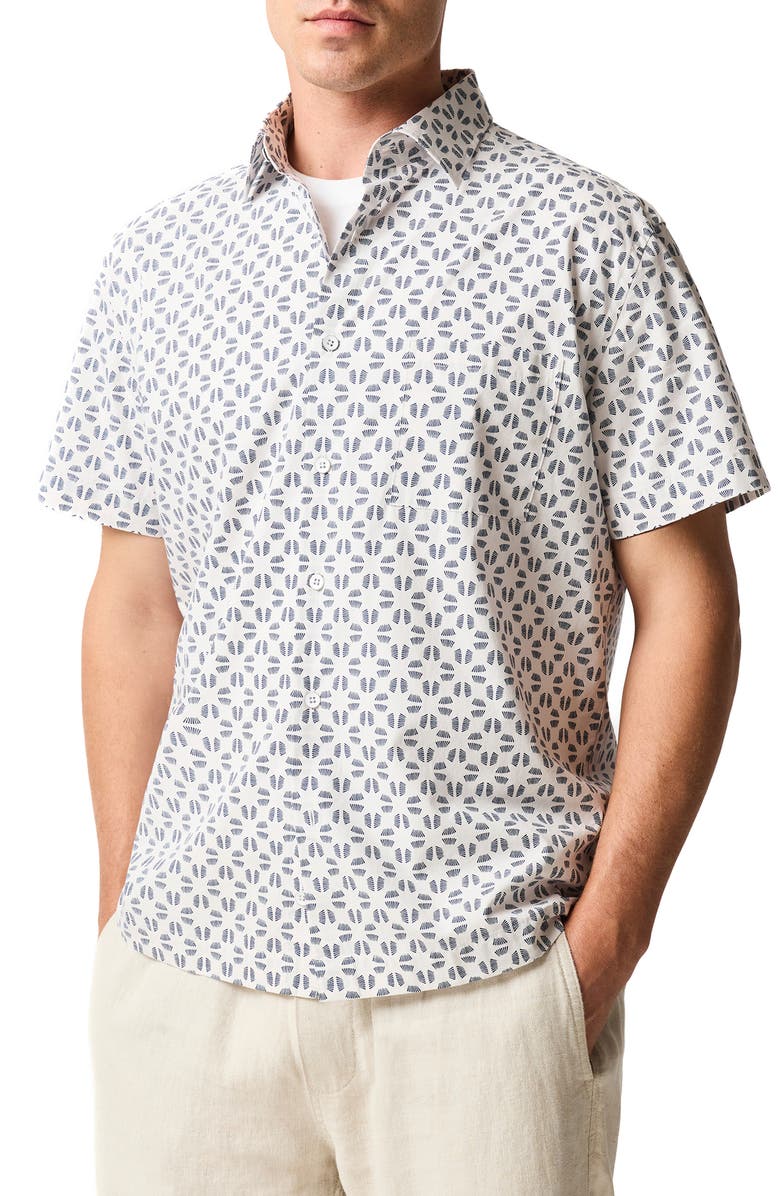 Rodd & Gunn Crown Hill Short Sleeve Button-Up Shirt, Main, color, Royal