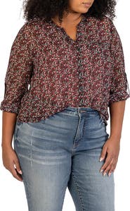 KUT from the Kloth Jasmine Roll Sleeve Top