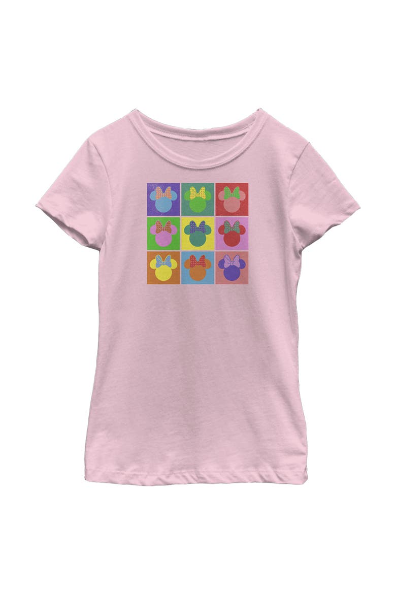 Girls' Warhol Minnie Graphic Short Sleeve T-Shirt, Main, color, Light Pink