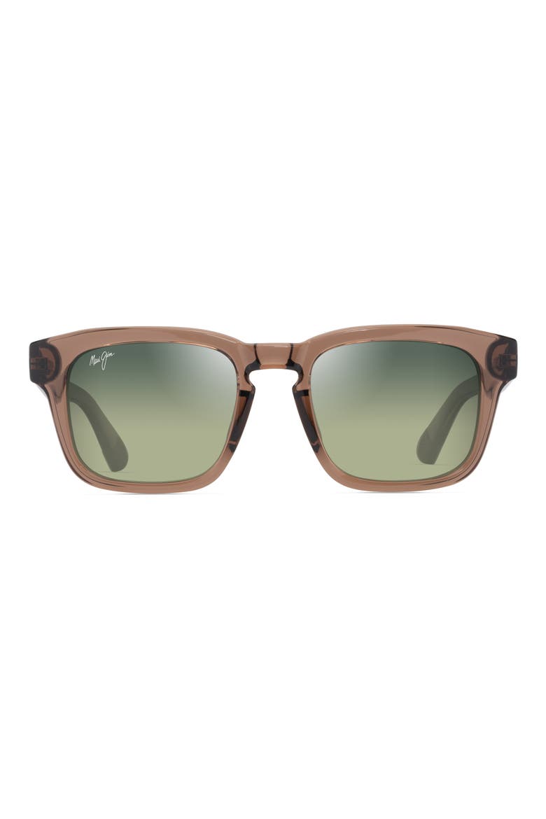 Maluhia 52mm Gradient PolarizedPlus2® Square Sunglasses, Main, color, SHINY TRANS LIGHT BROWN