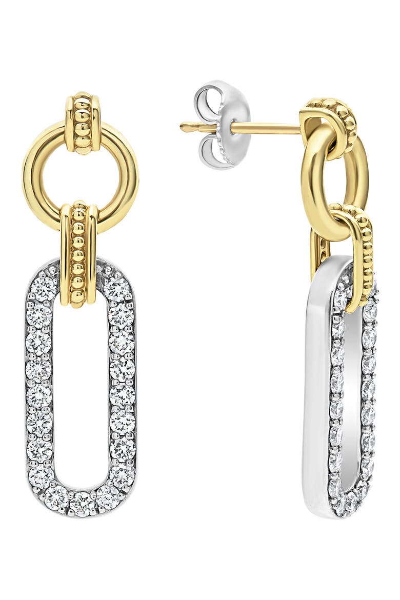 Signature Caviar Links Drop Earrings, Alternate, color, TWO-TONE