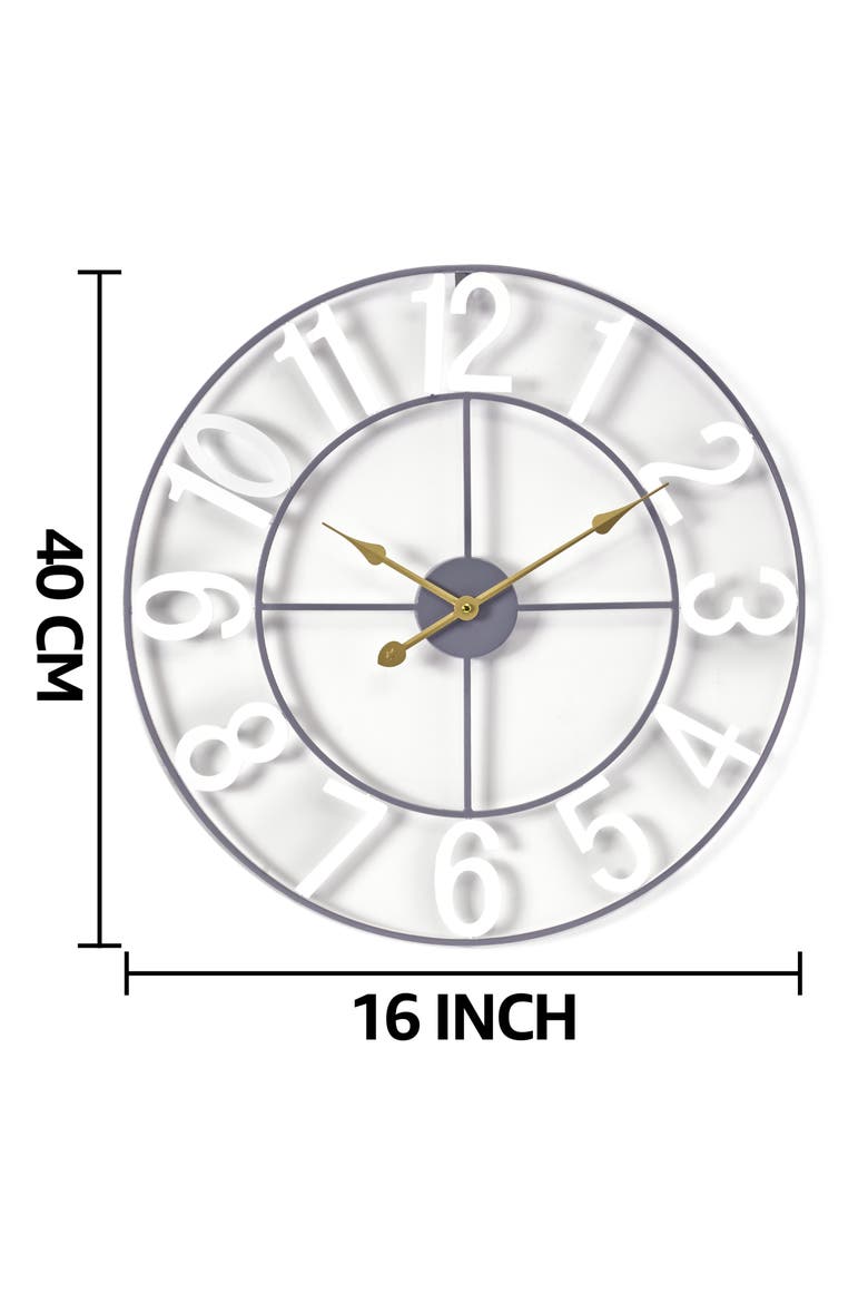 16-Inch Numeral Wall Clock, Alternate, color, WHITE