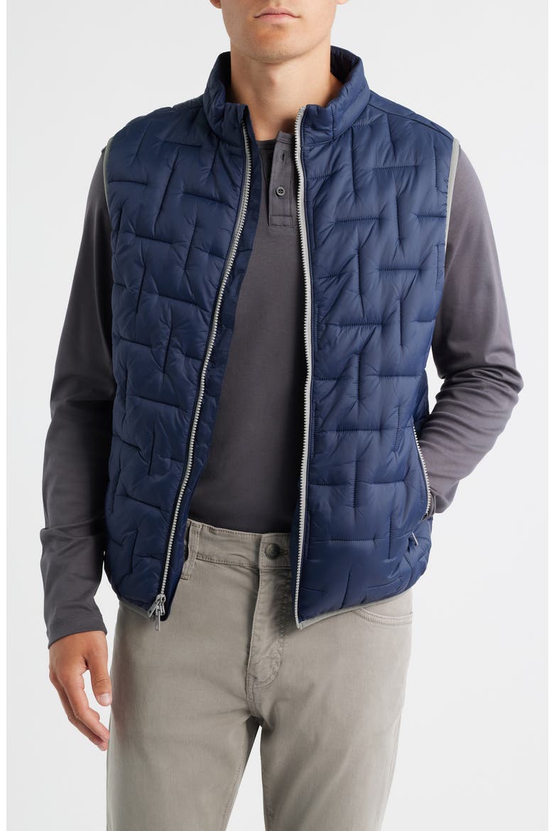 Water Resistant Space Quilted Vest, Main, color, NAVY