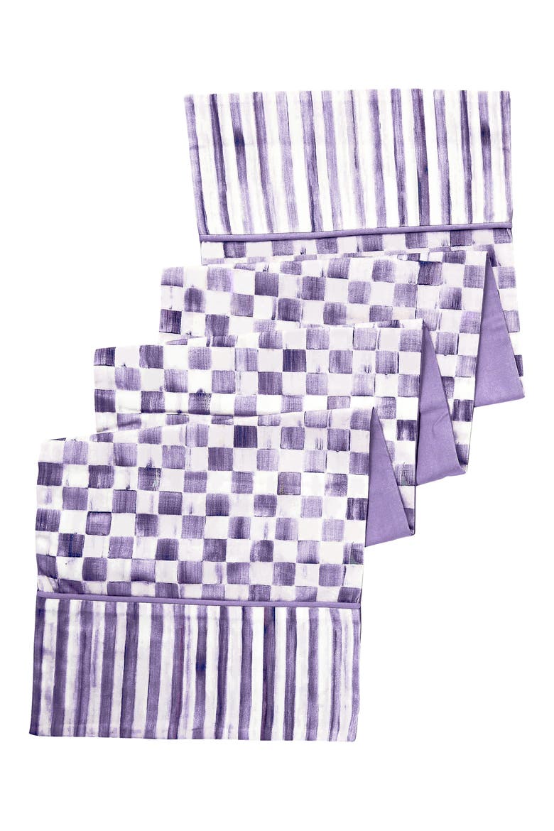 Violet Check Table Runner, Main, color, VIOLET