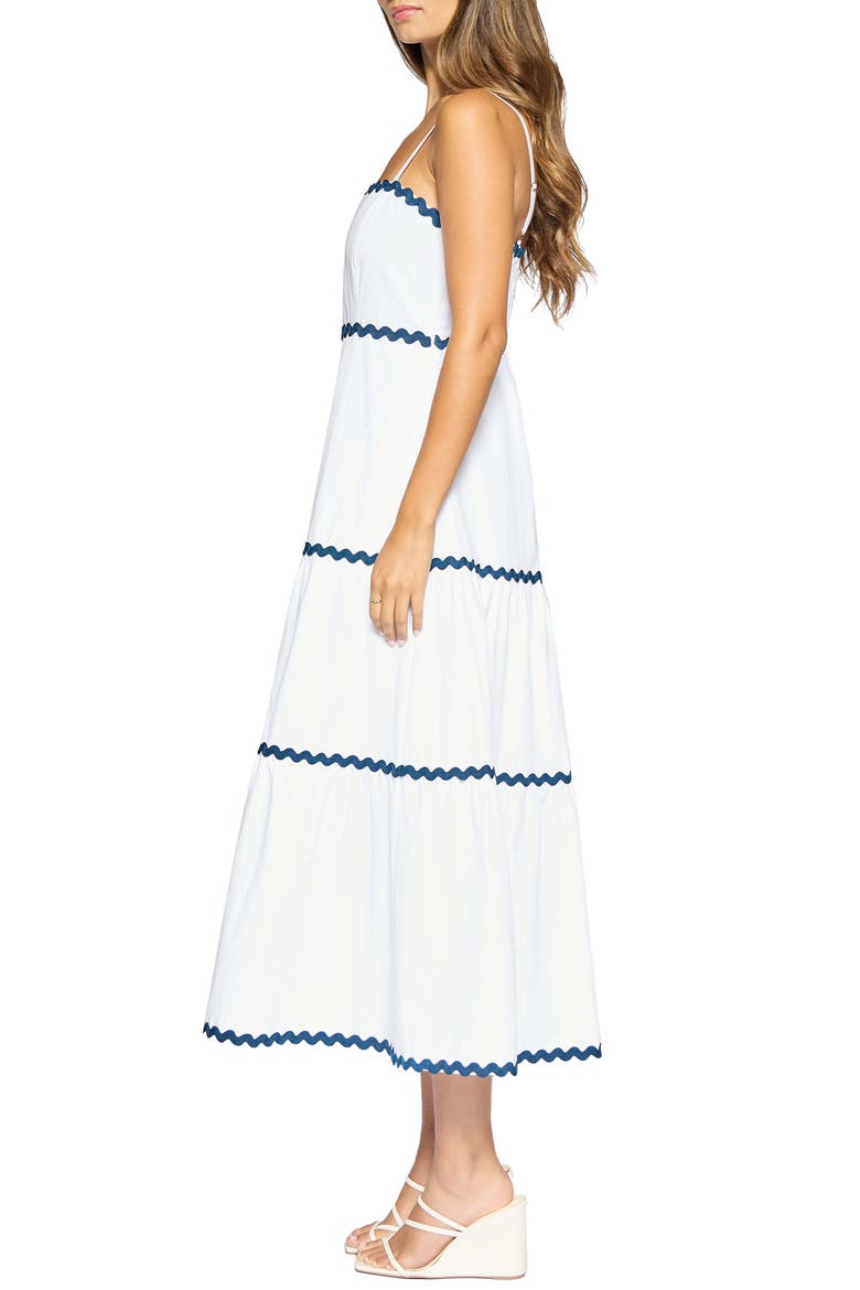 Luciana Tiered Maxi Sundress, Alternate, color, WHITE-NAVY