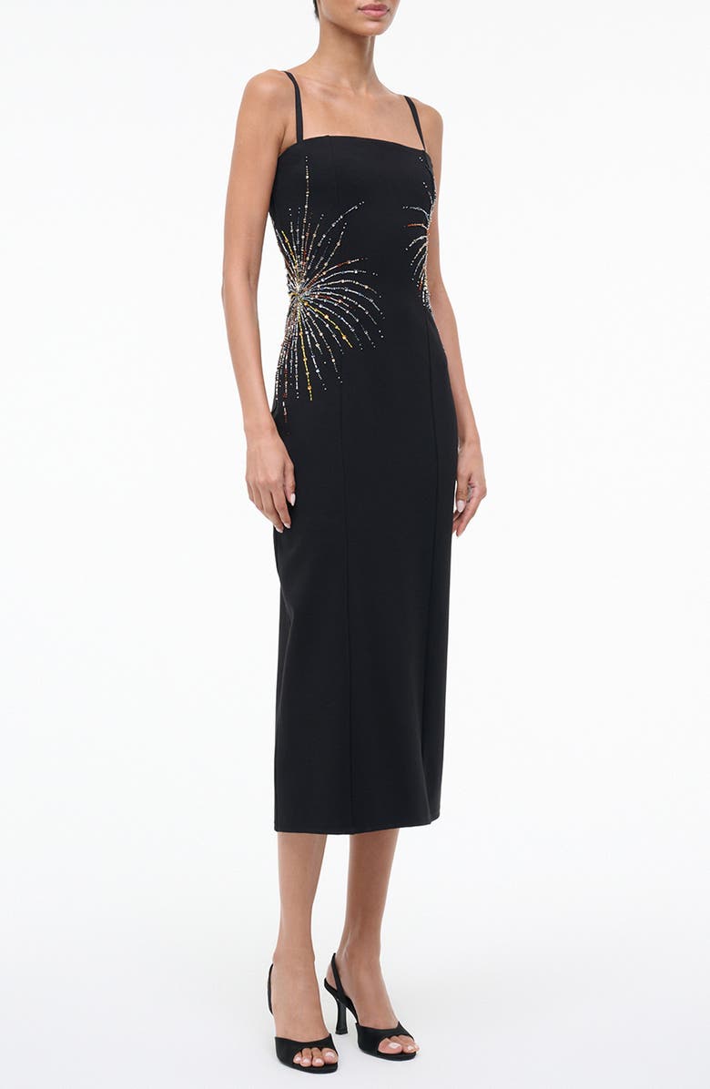 STAUD Britney Sleeveless Midi Dress, Alternate, color, Firework