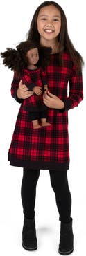Leveret Girls Cotton Dress with Matching Doll Dress, Printed Design