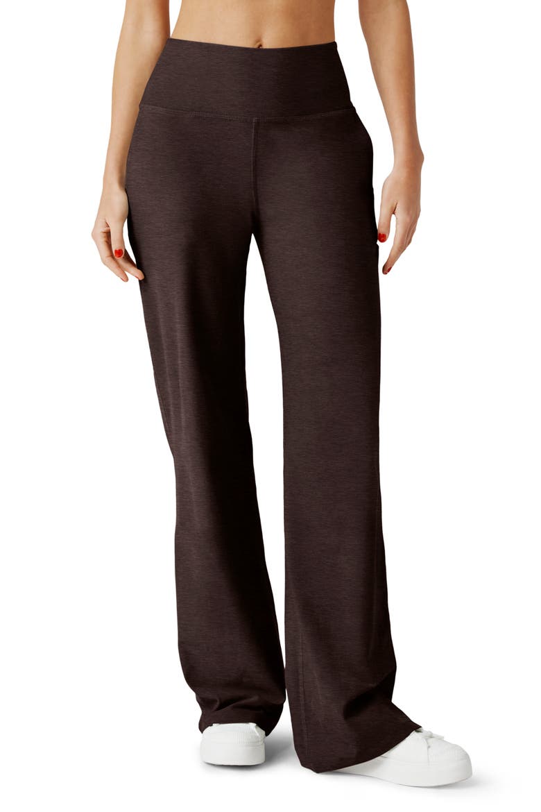Space Dye Wide Leg Pants, Main, color, DARK CHOCOLATE HEATHER