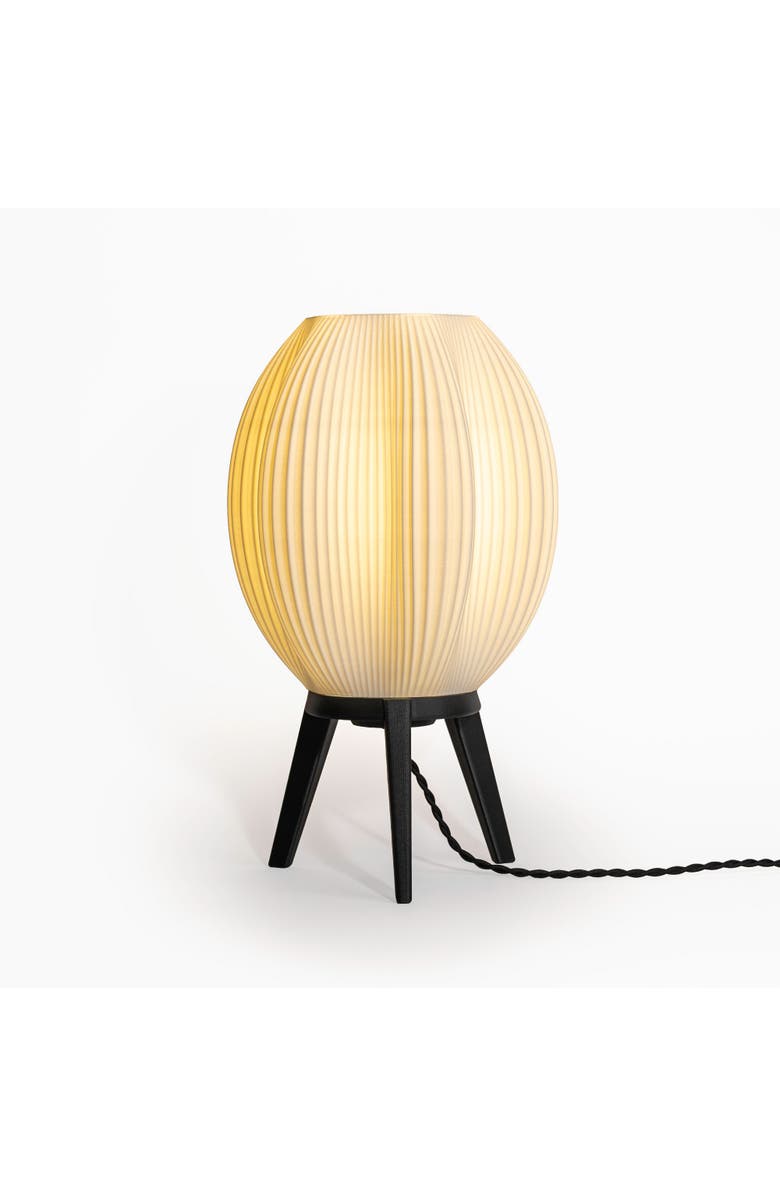 JONATHAN Y Wavy 16.5" Modern Contemporary Plant-Based PLA 3D Printed Dimmable LED Table Lamp, Main, color, White/Black