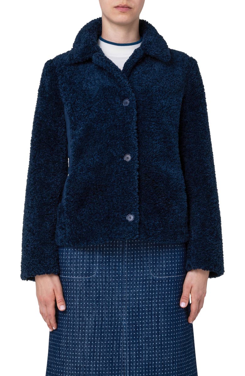 Akris punto Mixed Media Circle Quilted Faux Fur Jacket, Main, color,