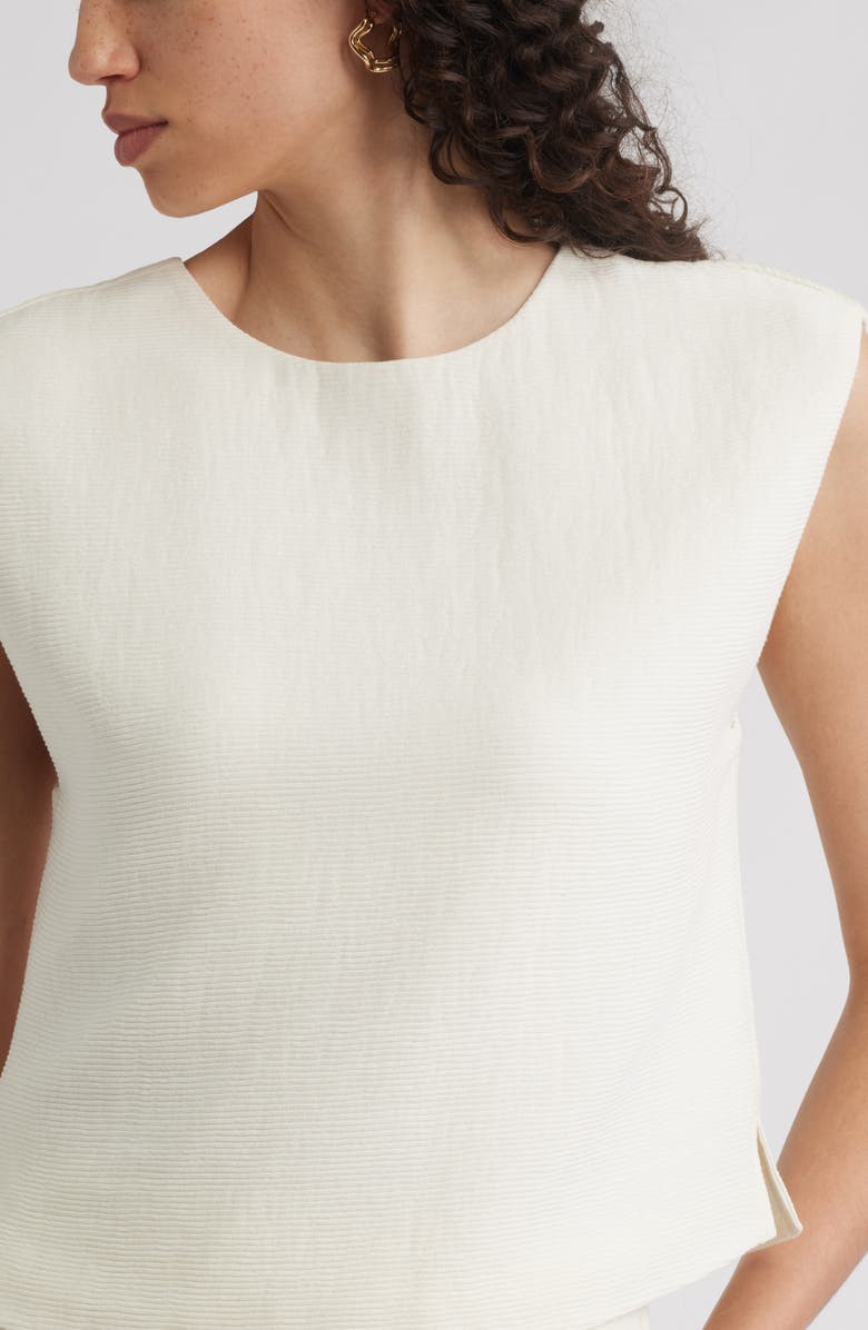 Nordstrom Textured Crop Top, Alternate, color, Ivory Tofu