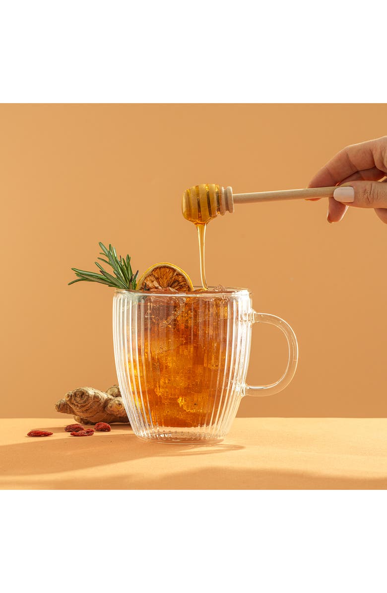 JoyJolt Set of Two Fluted Savor Double Wall Coffee Mug, Alternate, color, Clear