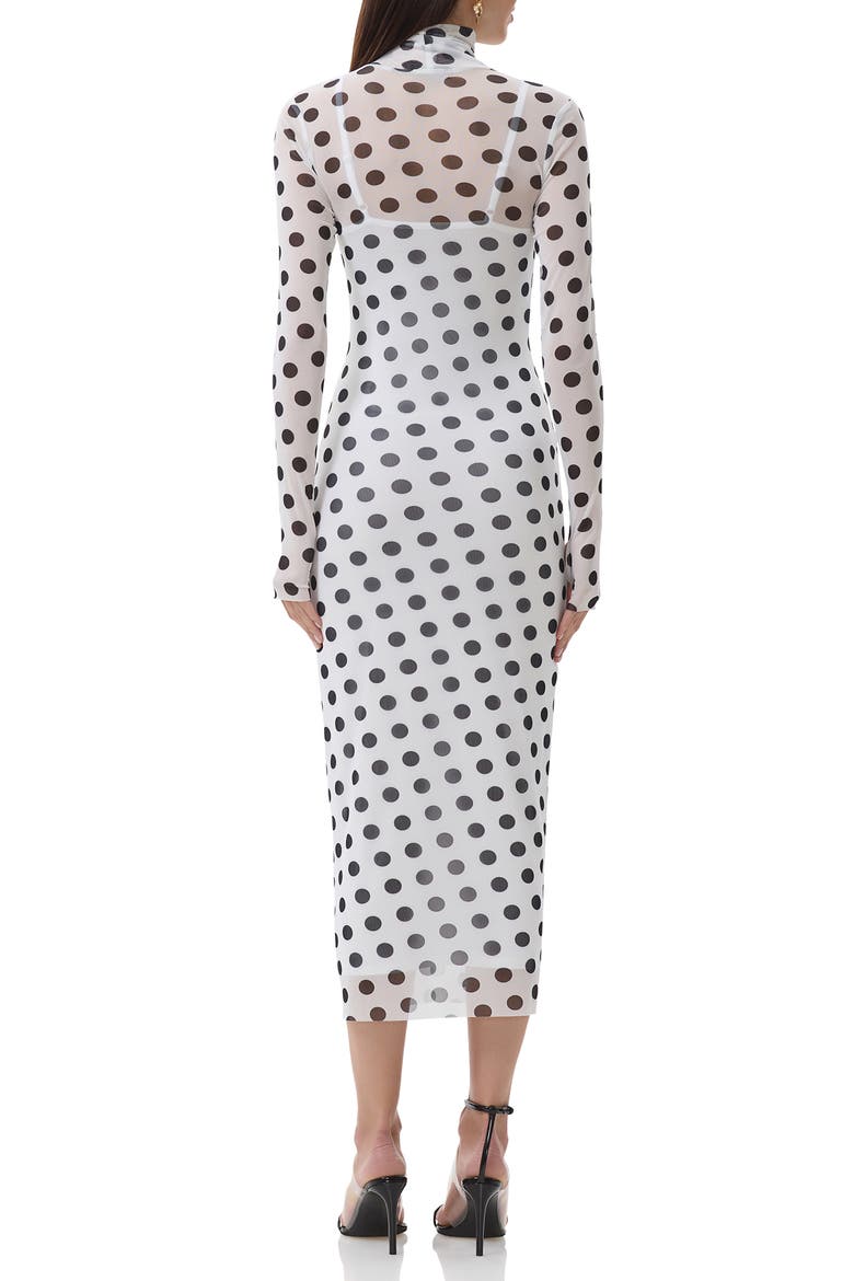 Shailene Long Sleeve Body-Con Midi Dress, Alternate, color, BLANC DOT