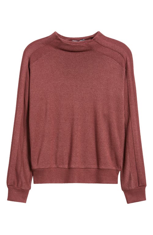 Wit & Wisdom Funnel Neck Knit Top In Heather Lotus Root